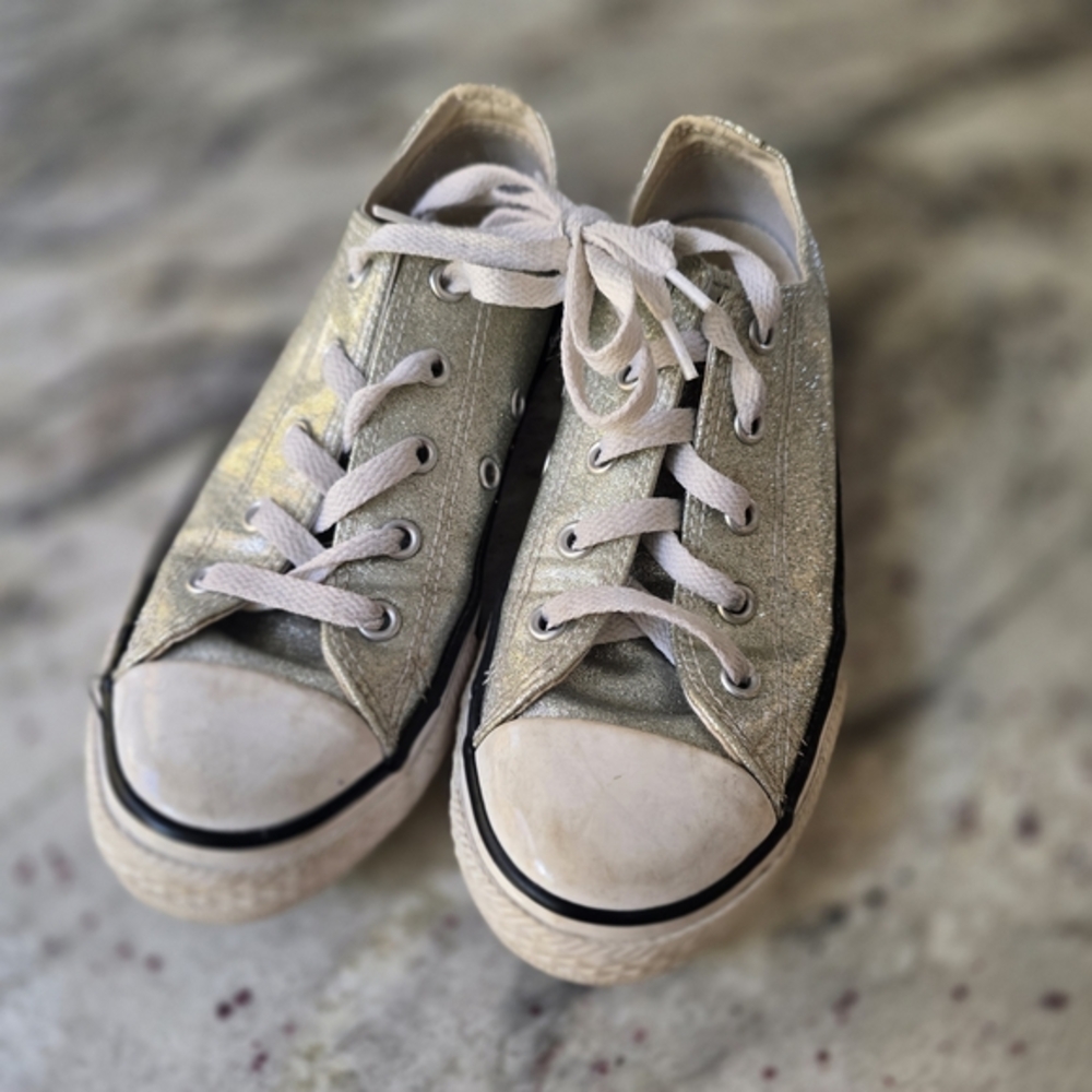 Converse Kids Metallic Silver Sneakers